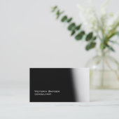 Stijlvol zwart grijs modern visitekaartje (Staand voorkant)