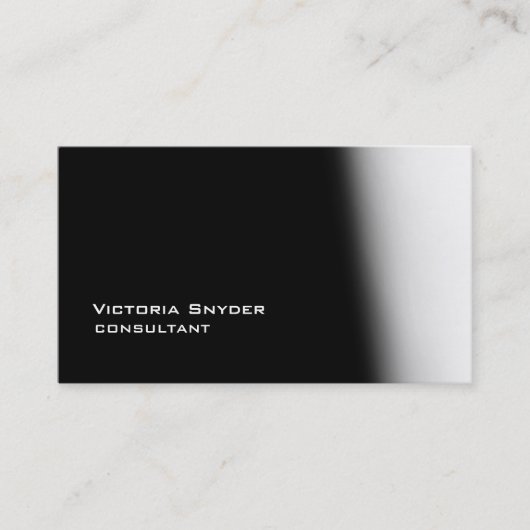 Stijlvol zwart grijs modern visitekaartje (Voorkant)