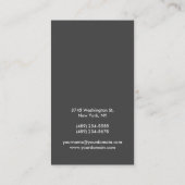 Stijlvol zwart grijs monogram Visitekaartje (Achterkant)