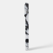 Stijlvol zwart grijs wit marmeren golven art patro iPhone hoesje (Linkerkant)