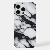 Stijlvol zwart grijs wit marmeren golven art patro iPhone hoesje (Achterkant)