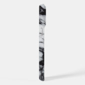 Stijlvol zwart grijs wit marmeren golven art patro iPhone hoesje (Rechterkant)