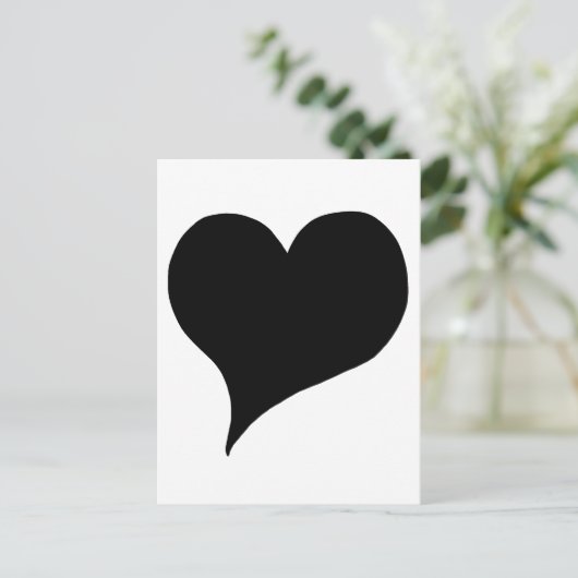 Stijlvol zwart hart briefkaart (Staand voorkant)