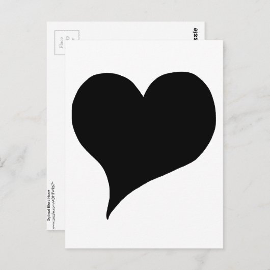 Stijlvol zwart hart briefkaart (Voorkant / Achterkant)