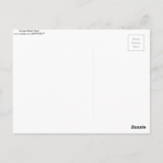 Stijlvol zwart hart briefkaart (Achterkant)