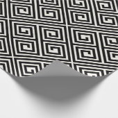 Stijlvol zwart Ivory Grieks sleutelhuwelijk Cadeaupapier (Hoek)