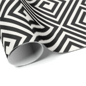 Stijlvol zwart Ivory Grieks sleutelhuwelijk Cadeaupapier (Rol Hoek)