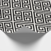 Stijlvol zwart Ivory Grieks sleutelhuwelijk Cadeaupapier (Hoek)