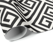 Stijlvol zwart Ivory Grieks sleutelhuwelijk Cadeaupapier (Rol Hoek)