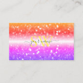 Stijlvol zwart-kleurig mousserend glitter-monogram visitekaartje (Voorkant)