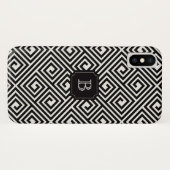 Stijlvol zwart Latijn Grieks sleutelmonogram Case-Mate iPhone Case (Achterkant (horizontaal))