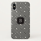 Stijlvol zwart Latijn Grieks sleutelmonogram Case-Mate iPhone Case (Achterkant)