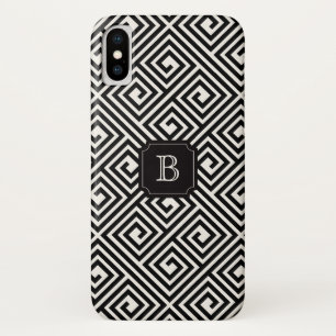 Stijlvol zwart Latijn Grieks sleutelmonogram Case-Mate iPhone Case
