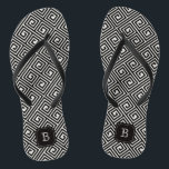 Stijlvol zwart Latijn Grieks sleutelmonogram Teenslippers<br><div class="desc">Ontworpen door: fat*fa*tin. Eenvoudig aan te passen met uw eigen tekst,  foto of afbeelding. Voor douaneverzoeken,  te contacteren gelieve vet*fa*tin direct. Aangepaste kosten zijn van toepassing op www.zazzle.com/fat_fa_tin www.zazzle.com/color_therapy www.zazzle.com/fatfatin_blue_knot www.zazzle.com/fatfatin_red_knot www.zazzle.com/fatfatin_box www.zazzle.com/fatfatin_ink</div>