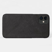 Stijlvol zwart leder met textuur Case-Mate iPhone case (Achterkant (horizontaal))