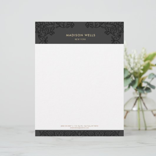 Stijlvol zwart Lijst Briefhoofd Ontwerp (Staand voorkant)