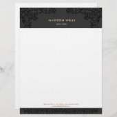 Stijlvol zwart  Lijst Briefhoofd Ontwerp (Voorkant / Achterkant)