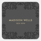 Stijlvol zwart  Lijst Vierkante Sticker (Voorkant)