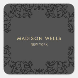 Stijlvol zwart Lijst Vierkante Sticker