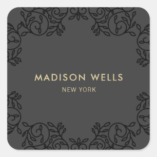 Stijlvol zwart Lijst Vierkante Sticker