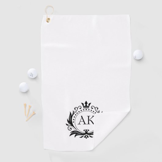 Stijlvol zwart luxe lijst en kroon golfhanddoek (Insitu)
