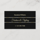 Stijlvol zwart met chic Golden Decor Stripes Visitekaartje (Voorkant)
