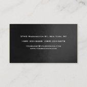 Stijlvol zwart modern grijs patroonmonogram visitekaartje (Achterkant)