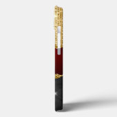 Stijlvol zwart monogram Glitter Red Gold Case-Mate iPhone Case (Achterkant / Links)