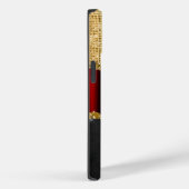 Stijlvol zwart monogram Glitter Red Gold Case-Mate iPhone Case (Achterkant / Rechts)