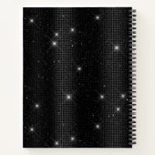 Stijlvol zwart monogram Glitter Violet Gold Notitieboek (Achterkant)