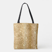 Stijlvol zwart monogram Glitter Violet Gold Tote Bag (Achterkant)