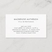 Stijlvol zwart monogram Gold-script Visitekaartje (Achterkant)