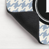 Stijlvol zwart monogram met grijze achtergrond muismat (Hoek)