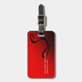 Stijlvol zwart monogram Professional Bagagelabel (Voorkant verticaal)