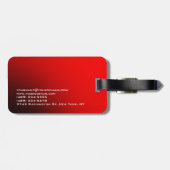 Stijlvol zwart monogram Professional Bagagelabel (Achterkant horizontaal)