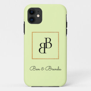 Stijlvol zwart Monogrammen Tekstontwerp Case-Mate iPhone Case
