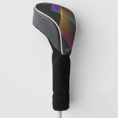Stijlvol zwart neon geometrisch monogram golfheadcover (Schuin)
