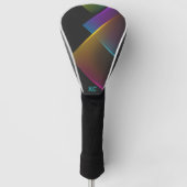 Stijlvol zwart neon geometrisch monogram golfheadcover (Voorkant)