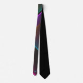 Stijlvol zwart neon geometrisch monogram stropdas (Achterkant)