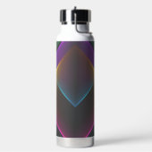 Stijlvol zwart neon geometrisch monogram waterfles (Links)