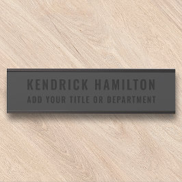 Stijlvol, zwart-out, modern, eenvoudig deurbordje