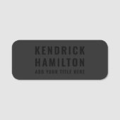 Stijlvol, zwart-out, modern, eenvoudig naamplaatje (Voorkant)