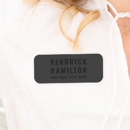 Stijlvol, zwart-out, modern, eenvoudig naamplaatje