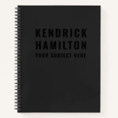 Stijlvol, zwart-out, modern, eenvoudig notitieboek (Voorkant)
