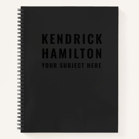Stijlvol, zwart-out, modern, eenvoudig notitieboek (Voorkant)