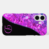 Stijlvol zwart Paars zwart zwart Glitter Monogram Case-Mate iPhone Case (Achterkant (horizontaal))