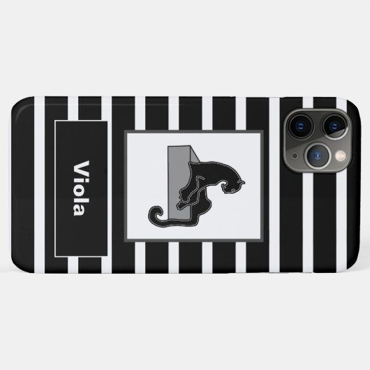 Stijlvol zwart pantherkat — wit modern Case-Mate iPhone case (Achterkant (horizontaal))