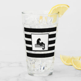 Stijlvol zwart pantherkat — wit modern glas