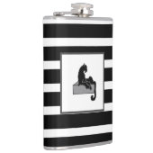 Stijlvol zwart pantherkat — wit modern heupfles (Rechts)