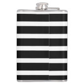 Stijlvol zwart pantherkat — wit modern heupfles (Achterkant)